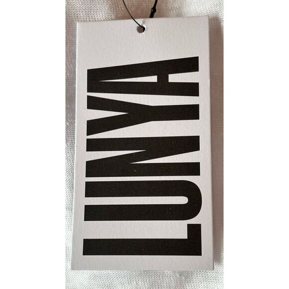 LUNYA Linen Blend Open Front Cardigan in White NWT One Size - Picture 4 of 6